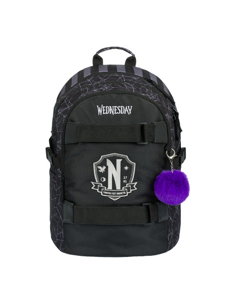 BAAGL  Črni šolski nahrbtnik Skate Wednesday Nevermore Baagl