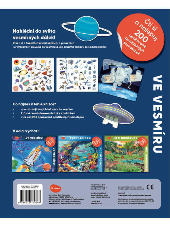 BAAGL  Beri in leposlovje – V VESOLJU, knjiga z nalepkami