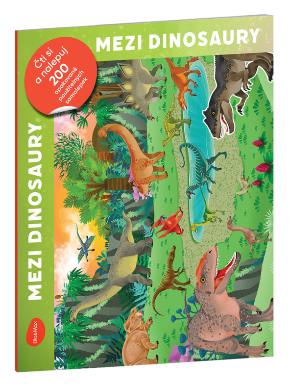 BAAGL  Beri in leposlovje – MED DINOZAVRI, knjiga z nalepkami