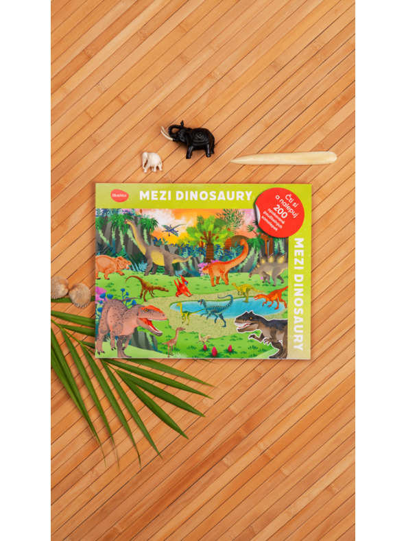 BAAGL  Beri in leposlovje – MED DINOZAVRI, knjiga z nalepkami