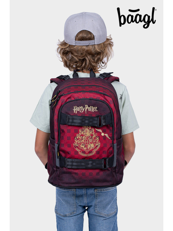 BAAGL  BAAGL Šolski nahrbtnik Skate Harry Potter Bradavice vinsko rdeč