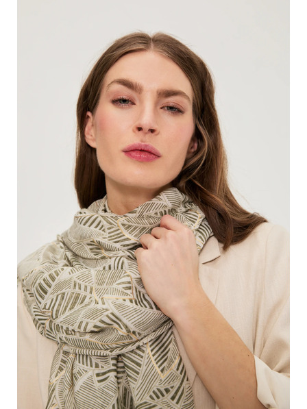Moodo Vzorčast šal olivno zelen Moodo