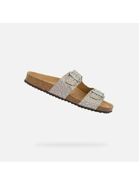 Geox Srebrne ženske natikače Geox Brionia