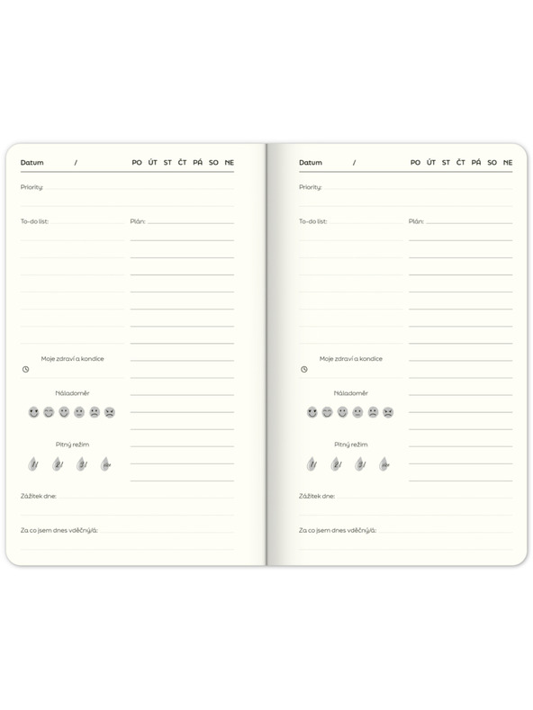 ELLA & MAX Nedatiran načrtovalnik Note to self, 5 minut na dan, 13 × 21 cm