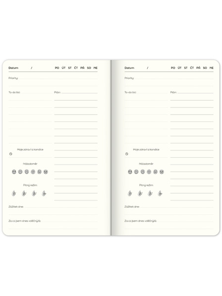 ELLA & MAX Nedatiran načrtovalnik Note to self, 5 minut na dan, 13 × 21 cm