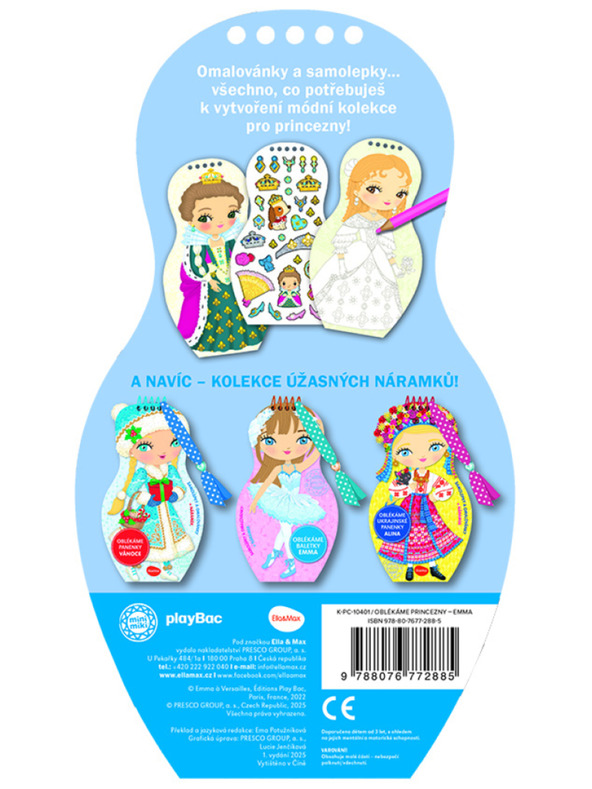 ELLA & MAX Oblačimo lutke PRINCESA EMMA – Obarvanka