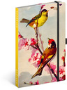 NOTIQUE NOTIQUE Zvezki Ptičice – sakura Kateřiny Winterové, črtast, 13 x 21 cm