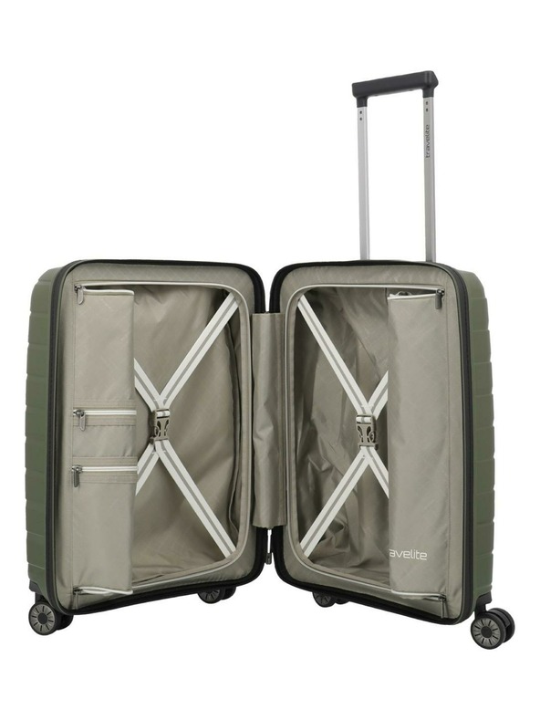 Travelite Potovalni kovček Travelite Air Base 4w S Front pocket Olive