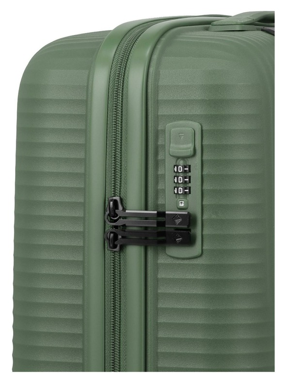 Travelite Komplet potovalnih kovčkov Travelite Air Stripe S,M,L Slim Green