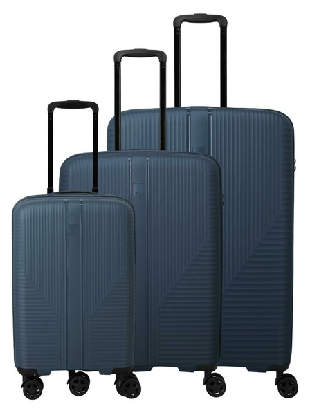 Travelite Komplet potovalnih kovčkov Travelite Air Stripe S,M,L Slim Navy