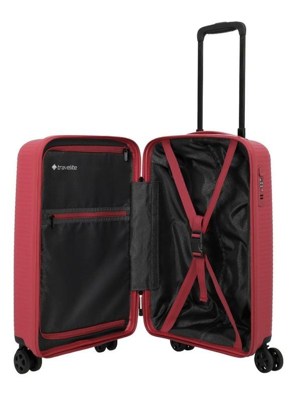 Travelite Komplet potovalnih kovčkov Travelite Air Stripe S,M,L Slim Red