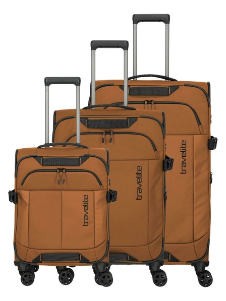 Travelite Komplet potovalnih kovčkov Travelite Briize S,M,L Curry