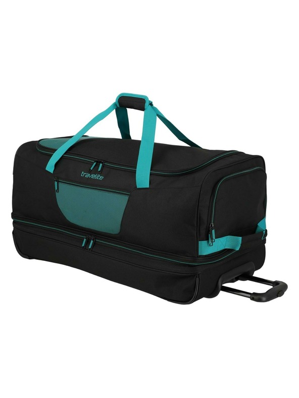 Travelite Potovalna torba Travelite Basics Wheeled duffle L exp Black/petrol