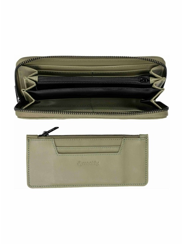 Meatfly Meatfly usnjeni denarnica Leila Premium Olive