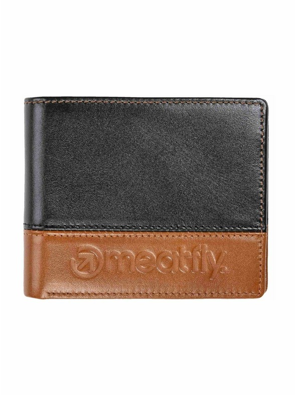Meatfly Meatfly usnjeni denarnica Eddie Premium Black / Oak