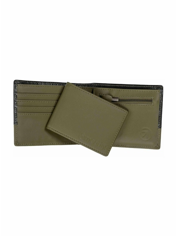 Meatfly Meatfly usnjeni denarnica Eddie Premium Olive / Black