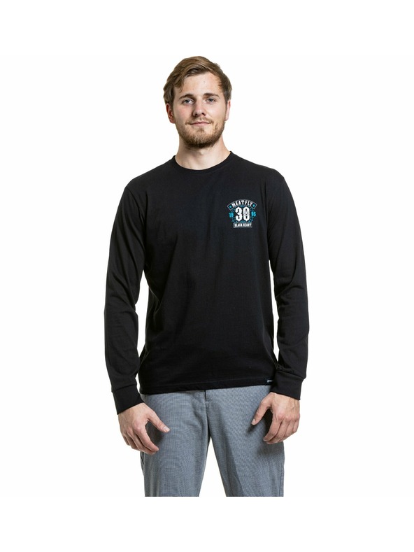 Meatfly Meatfly moška majica z dolgimi rokavi Blackheart Skull Black