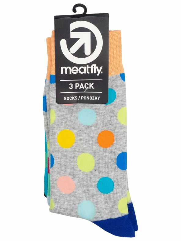 Meatfly Meatfly čarapi Lexy Triple Pack Grey Dots