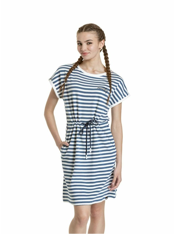 Meatfly Meatfly ženske obleke Lottie Blue Stripes
