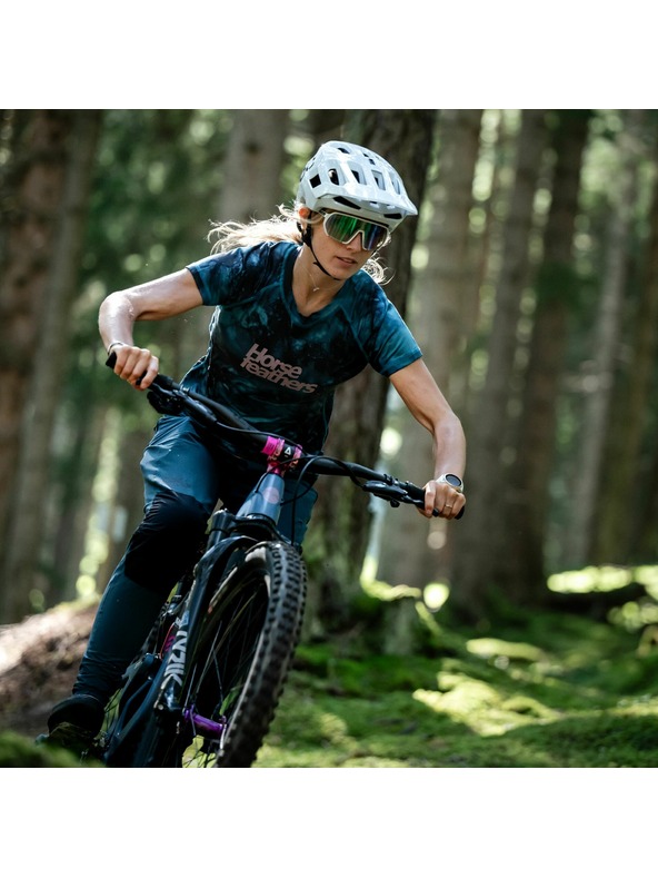 Horsefeathers Ženski kolesarski dres Deco - petrol camo