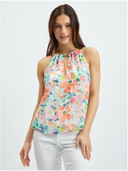 Orsay Rdeče-krem ženska cvetlična bluza ORSAY