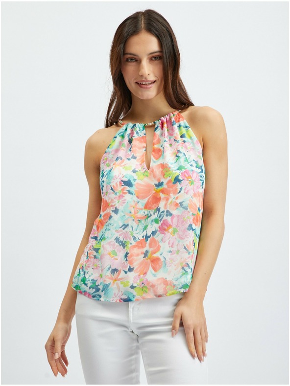 Orsay Rdeče-krem ženska cvetlična bluza ORSAY