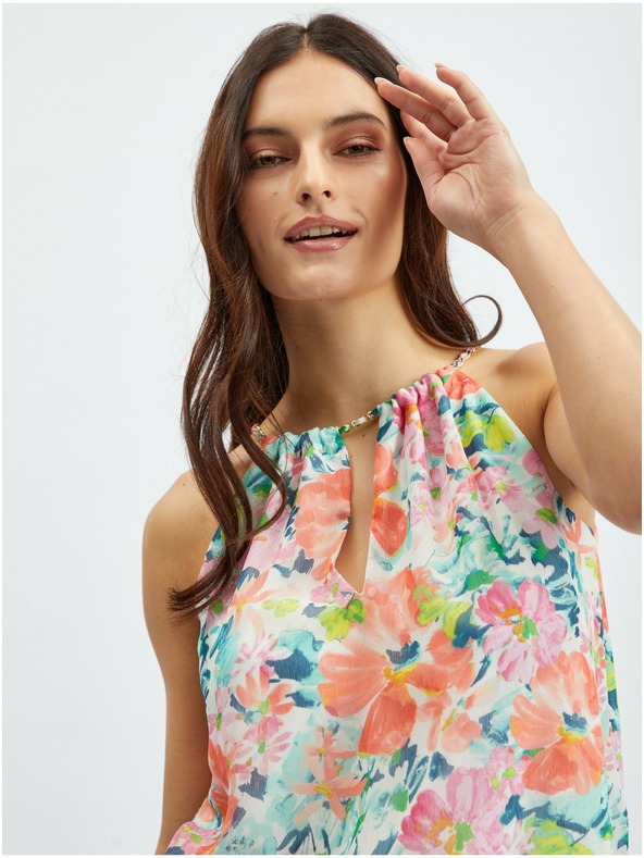 Orsay Rdeče-krem ženska cvetlična bluza ORSAY