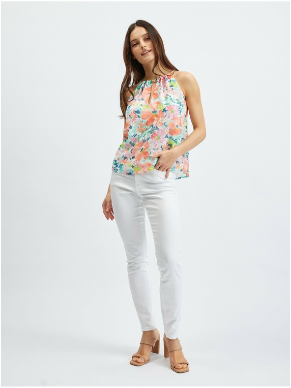 Orsay Rdeče-krem ženska cvetlična bluza ORSAY