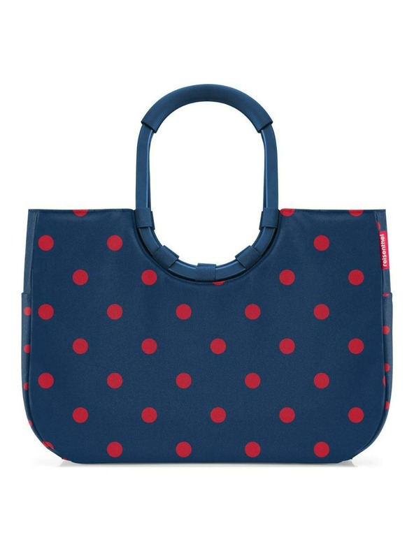 Reisenthel Temno modra ženska torba s pikami Reisenthel Loopshopper L Frame Mixed Dots