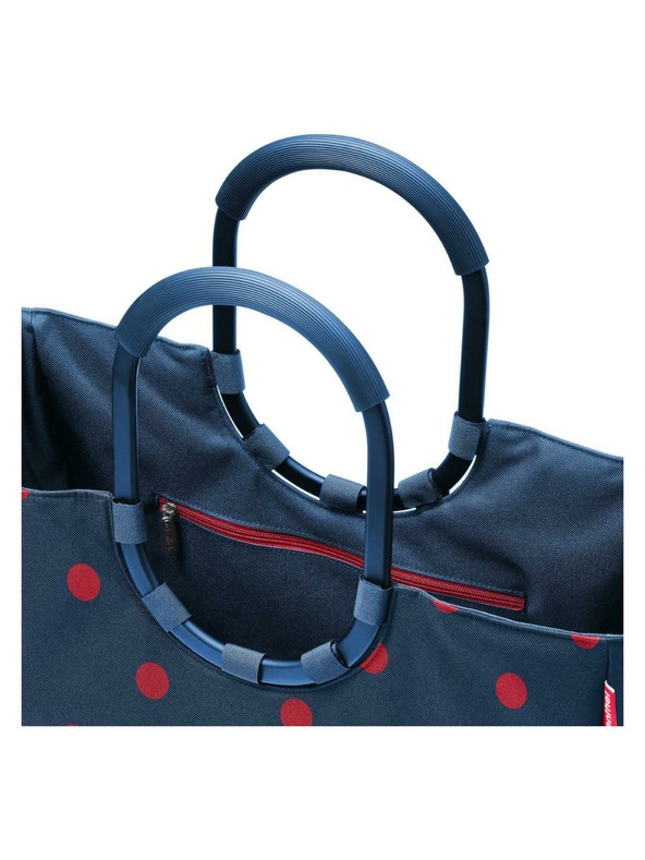 Reisenthel Temno modra ženska torba s pikami Reisenthel Loopshopper L Frame Mixed Dots