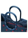 Reisenthel Temno modra ženska torba s pikami Reisenthel Loopshopper L Frame Mixed Dots