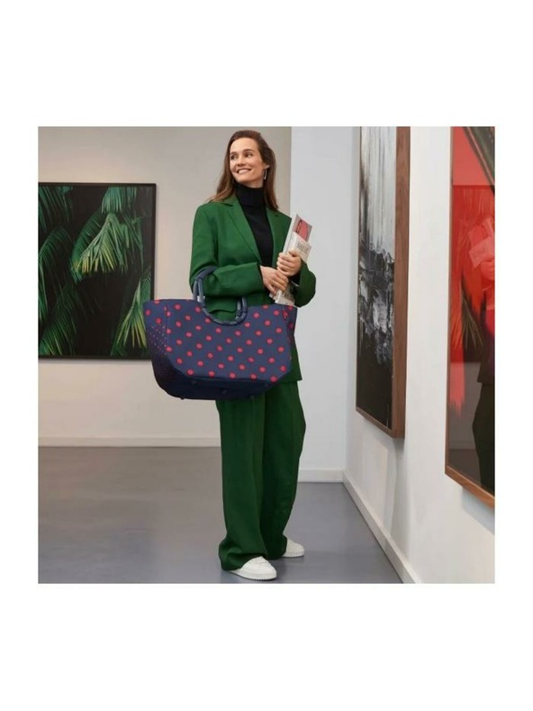 Reisenthel Temno modra ženska torba s pikami Reisenthel Loopshopper L Frame Mixed Dots