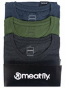 Meatfly Meatfly paket moških majic Basic Multipack Charcoal Heather/Olive/Navy Heather | Siva | Velikost