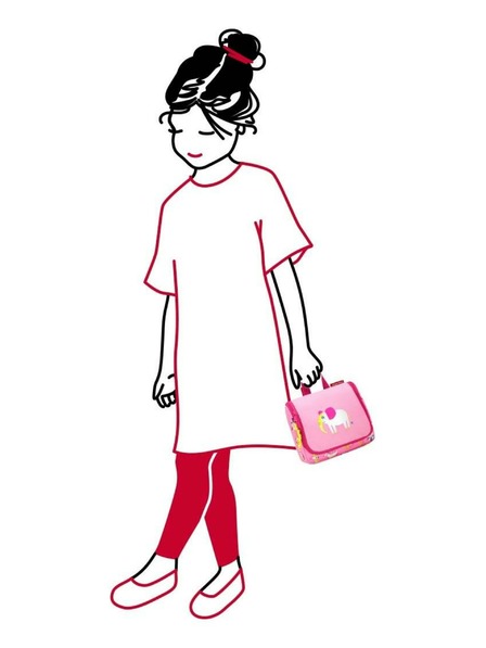 Reisenthel Rožnata dekliška kozmetična torba z motivom slona Reisenthel Toiletbag S Kids Abc friends pink