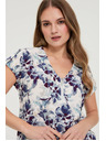 Moodo Temno modra viskozna srajca Moodo s cvetličnim vzorcem