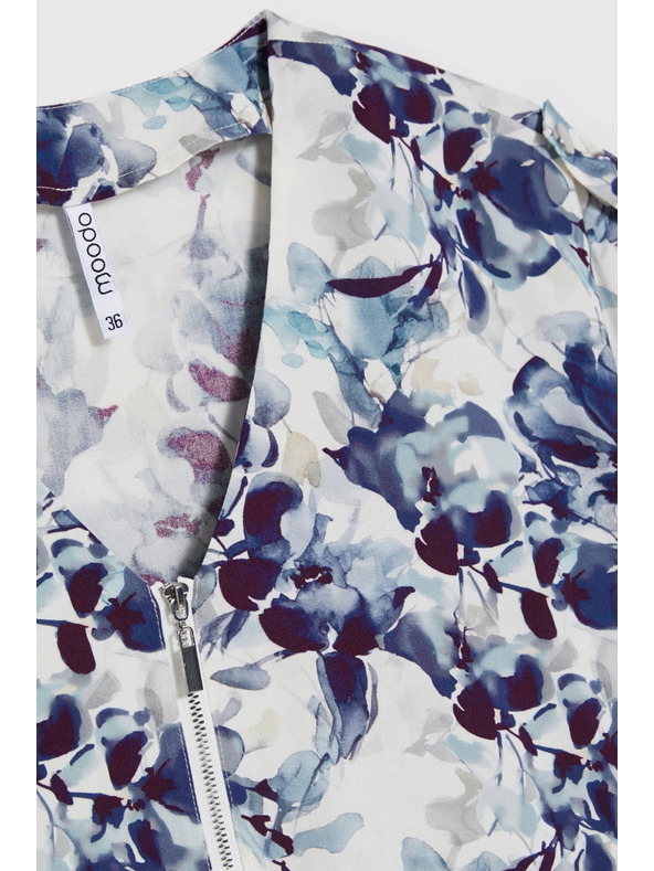Moodo Temno modra viskozna srajca Moodo s cvetličnim vzorcem