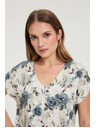 Moodo Srajca iz viskoze s cvetovi olivno zelena Moodo