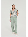 Moodo Srajca iz viskoze s cvetovi olivno zelena Moodo