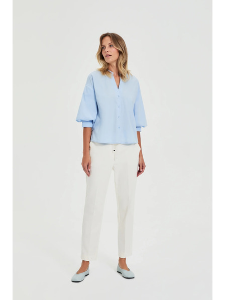 Moodo Hlače s gubami bele Moodo