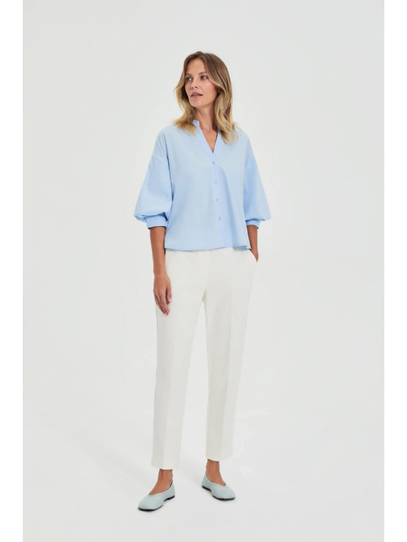 Moodo Hlače s gubami bele Moodo