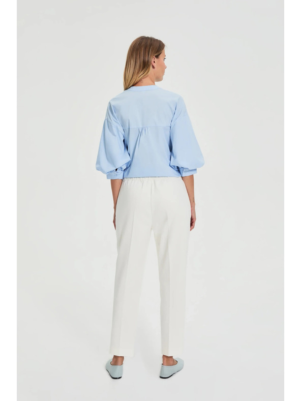 Moodo Hlače s gubami bele Moodo