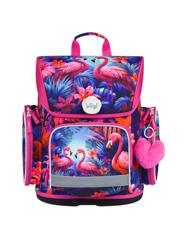 BAAGL  BAAGL SET 5 Ergo Plameňáci: aktovka, penal, sáčok, zástěra, peňaženka