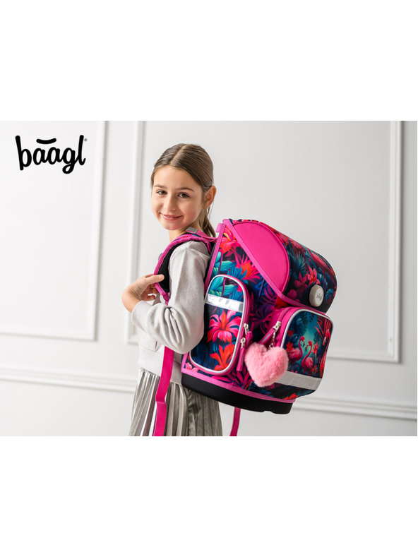 BAAGL  BAAGL SET 5 Ergo Plameňáci: aktovka, penal, sáčok, zástěra, peňaženka