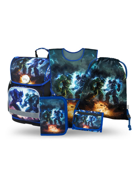 BAAGL  BAAGL SET 5 Ergo Roboti: aktovka, penal, sáčok, zástěra, peňaženka