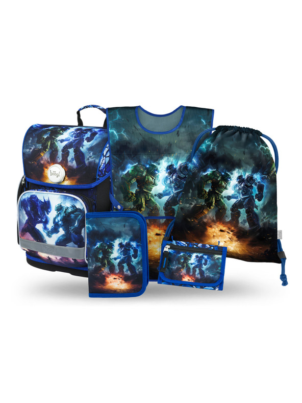 BAAGL  BAAGL SET 5 Ergo Roboti: aktovka, penal, sáčok, zástěra, peňaženka