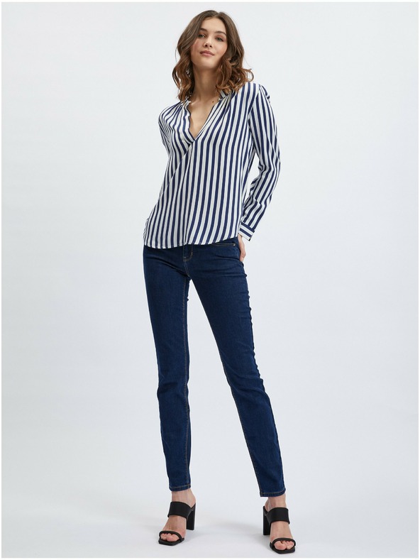 Orsay Temno modra ženska črtasta bluza ORSAY