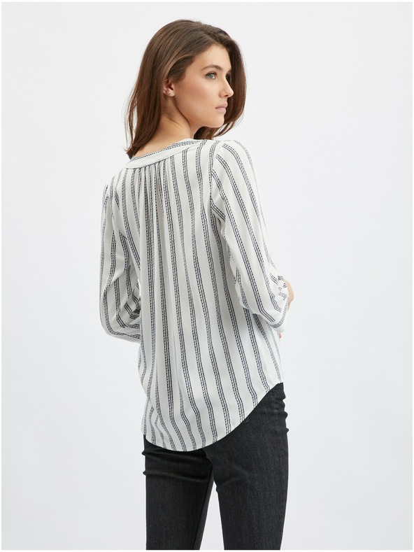 Orsay Sivo-bela ženska črtasta bluza ORSAY