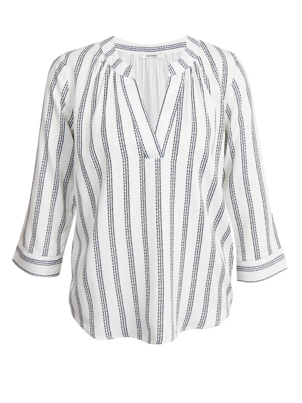 Orsay Sivo-bela ženska črtasta bluza ORSAY