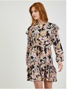 Orsay Bež-črna ženska vzorčasta obleka ORSAY
