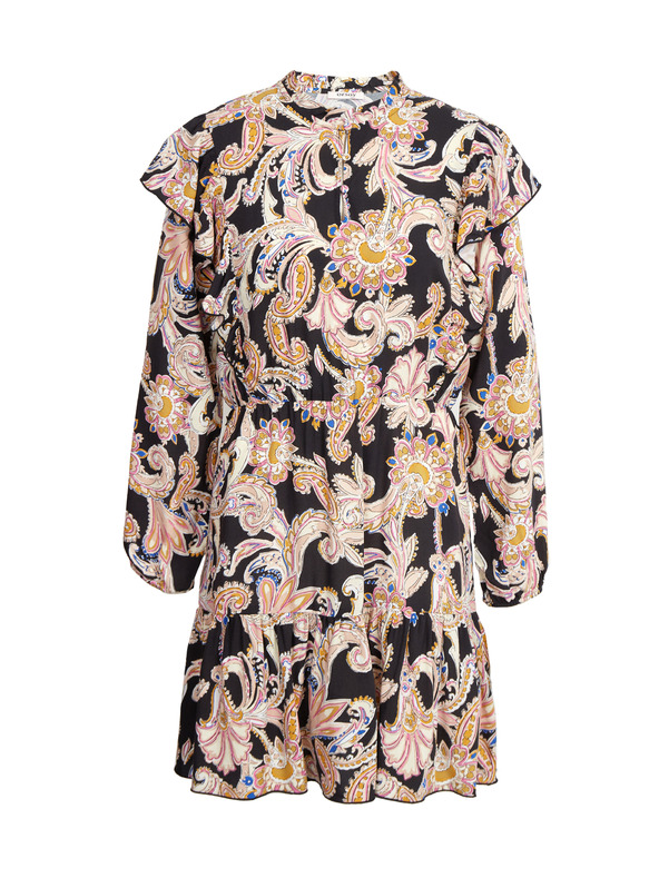 Orsay Bež-črna ženska vzorčasta obleka ORSAY